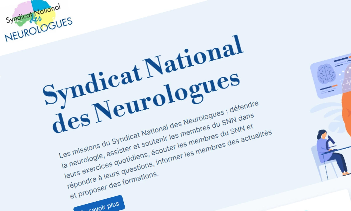 SNN - Capture de la page d'accueil du site